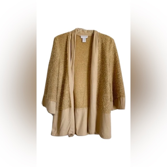 Soft Surroundings Teddy Bear Wool Blend Open Cardigan Medium Petite Cozy‎ NWT - Picture 1 of 4